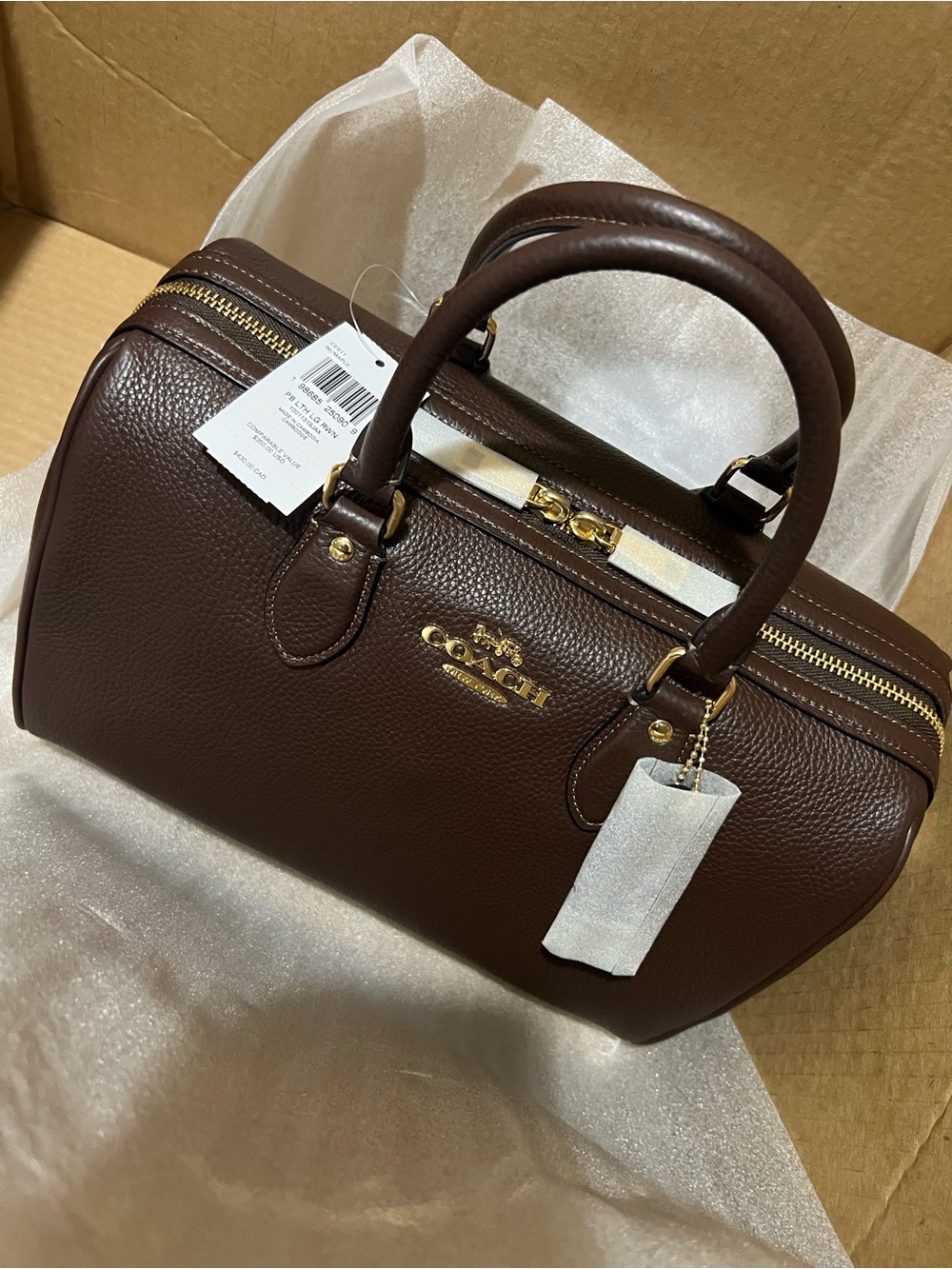 COACH Rowan Leather Satchel in Maple ‼️ Brand new with tags!